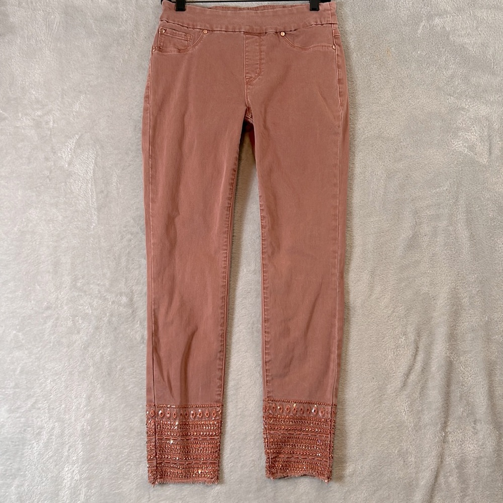 Tribal Jeans Audrey Jegging Jean Pull on Ankle Embellished brand sz 6